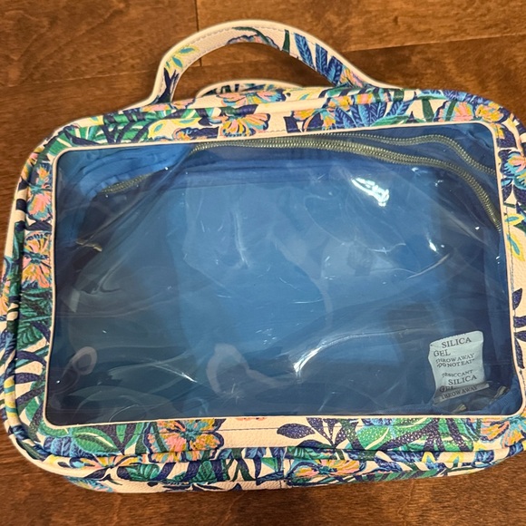 Lilly Pulitzer Tropical Floral Cosmetic Bag - Blue and White - Picture 3 of 3